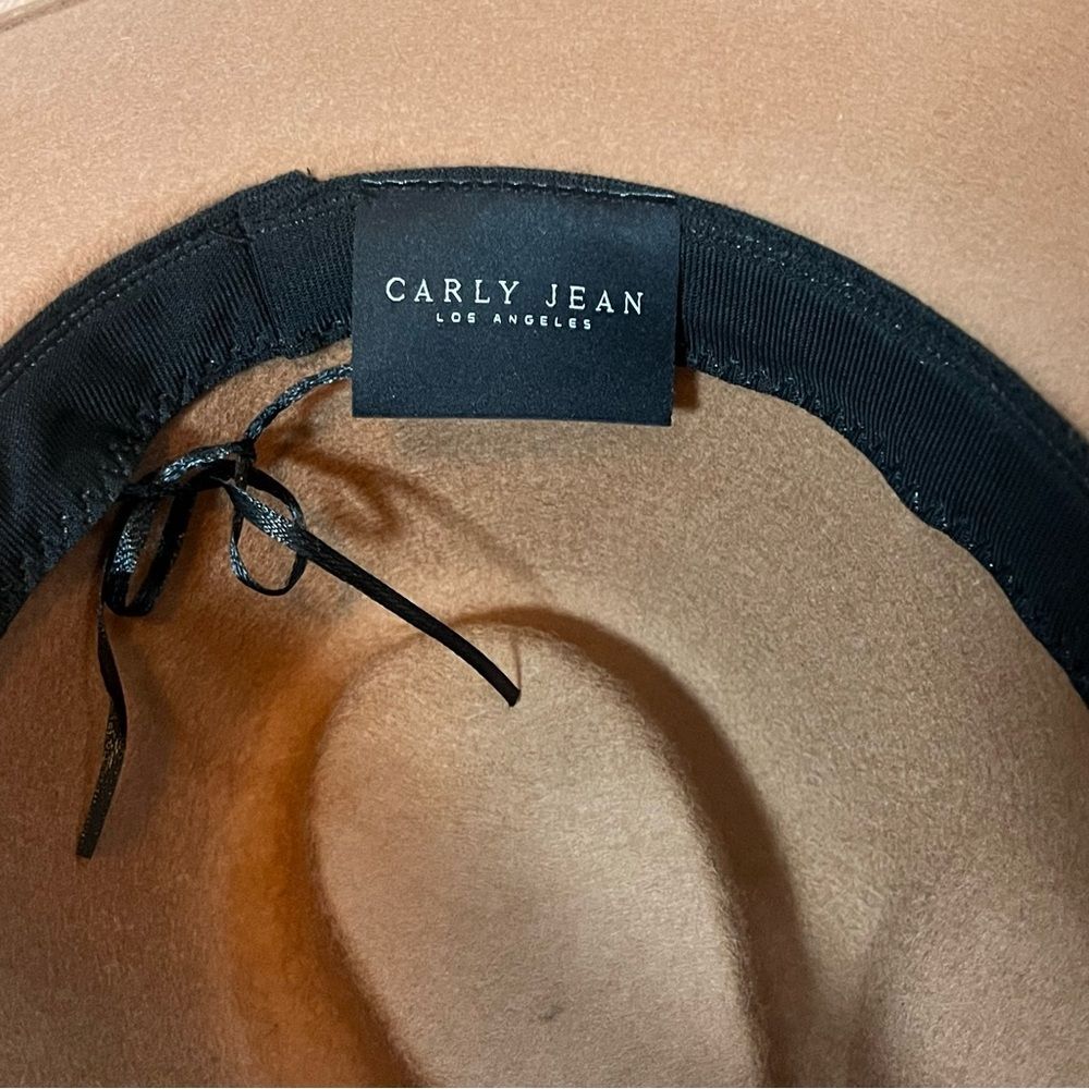 Carly Jean Los Angeles Brown Wide Brim Adjustable Ban Fedora Hat - Picture 6 of 6